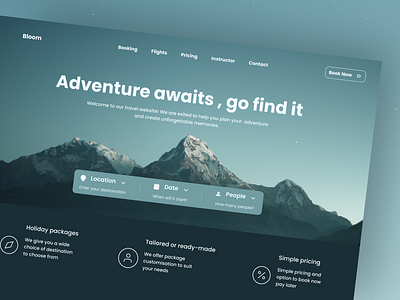 Travel Website 🏔 design graphic design landing landing page logo typography ui ui ux ux website