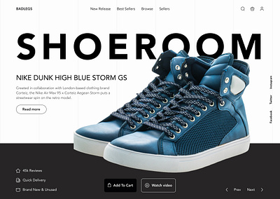 Shoe e-Commerce Display Page UI branding e commerce product display shoe ui and ux