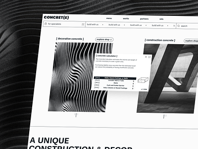 Concrete Store Website 🏗 branding building concrete construction design graphic design landing landing page logo typography ui ui ux ux website