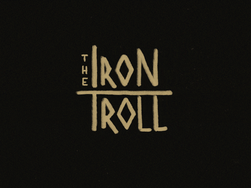 The Iron Troll | Logo animation blackboard chalckboard character design creature fantasy graphic design illustration legend logo logo design motion graphics norway norwegian rough sketch story tale troll walk cycle