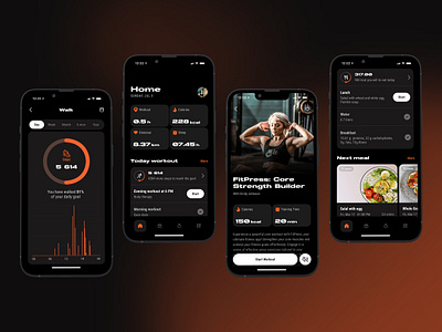 Sports and Fitness App Design clean design fitnes fitnessappdesign health mobileapp sport typography ui