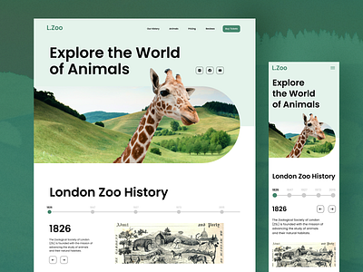 Zoo Website 🦒 animals branding design graphic design landing landing page logo typography ui website zoo