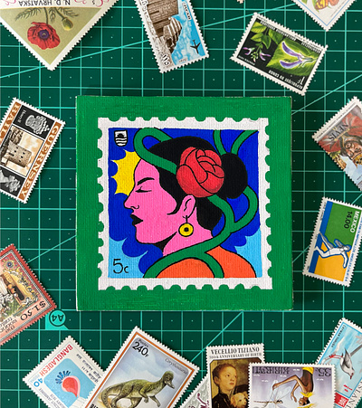 Stamp art design drawing illustration posca sajid stamp