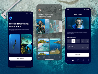 Scuba Diving App | Exploration android aplication design app app design app interface application design diving ios iphone mobile mobile aplication design mobile app mobile app design mobile ui designer rantal scuba supiyandi ui website