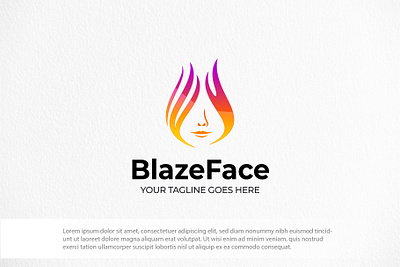 Stylish (Fire Face) logo template isolated