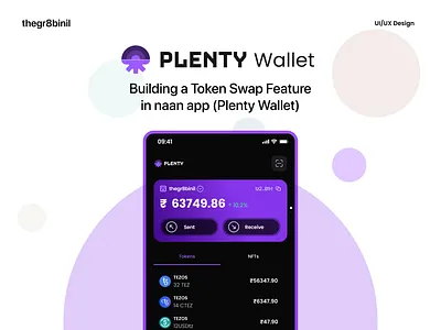 Plenty Wallet (Swap Feature) crypto cryptoapp cryptowallet dashboard figma modernui newcrypto splash wallet walletapp