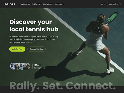 Web Design - Hero Section - Sports- Tennis athlete branding design dribbble figma fitness hero hero design hero section landing sport tennis trending trending ui typography ui ux web web design