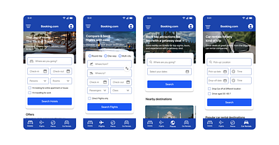 Booking.com Mobile app design booking app figma ios mobile app redesign ui design uiux ux design