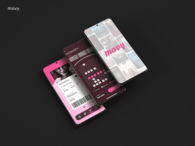 movy - Ticket Booking App app design figma mobile app movie ticket booking ui ux web design