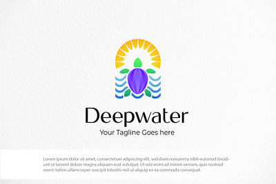 Deep Water Logo Template. water sports