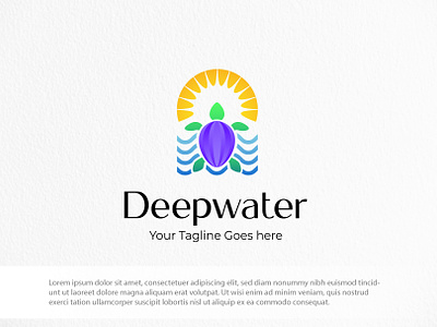 Deep Water Logo Template. water sports