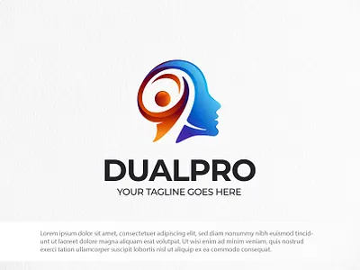 Stylish (human face) logo template. brain brain data logo data logo face face human face human face mind mind mind data speed tech technologiest technologiest technology