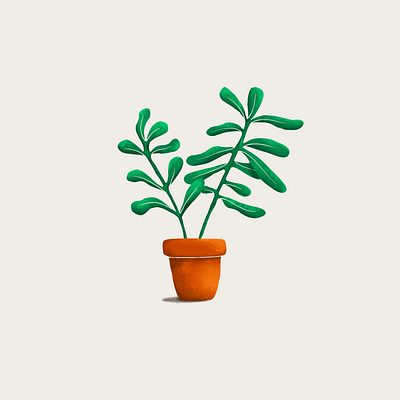Plant Illustration green illustration orange plant procreate