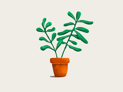 Plant Illustration green illustration orange plant procreate