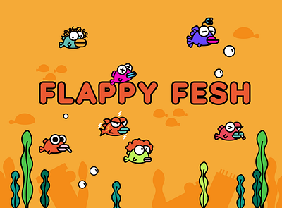 Flappy Fesh Game Design animals animate animation design figma fish fish game flappy bird flappy fesh game design graphic design icon illustration motion graphics ui ui design