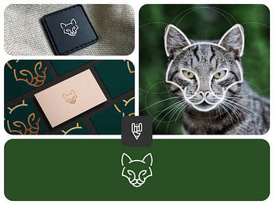 Cat Logo Design animal app branding cat catlover cute design flat golden ratio graphic design grid logo icon illustration line art logo pet ui vector