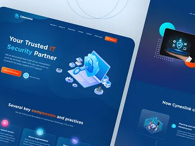 Cyber Security Landing Page agency cyber design figma graphic design illustration it it security landing page security ui ux