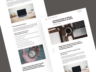 Productivity Blog 📝 article blog design landing productivity typography ui ui ux ux website