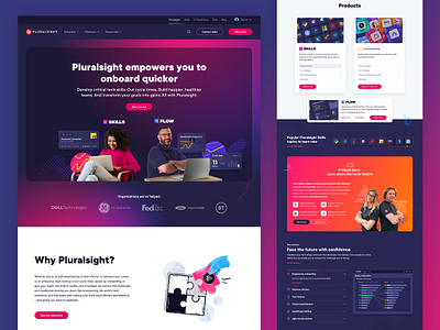 Pluralsight Homepage Full brand branding dark dark website figma hero homepage pluralsight user experience ux ux design web web design