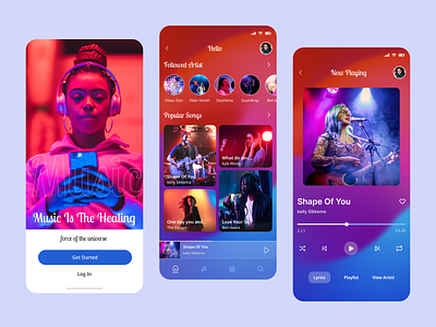 Music App Player mobile app mobile music app music app music player ui
