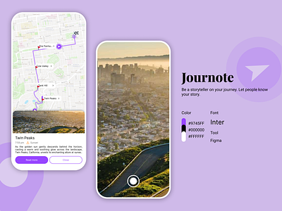 Journote - Explore, capture, share app design camera capture explore journey map story ui design