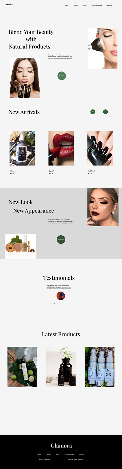 Landing Page of Cosmetic Website ui