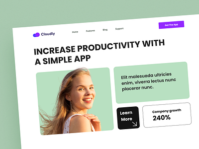 Productivity App Website📱 app branding design landing landing page productivity typography ui ui ux ux website
