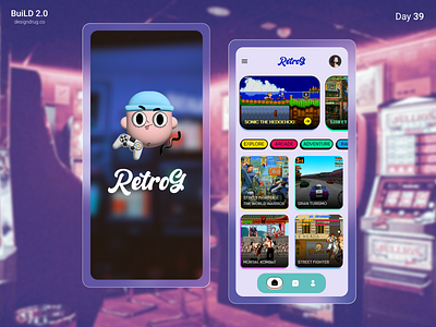 RetroG - Classic retro games app app design classicgames design figma games retrogames ui ux