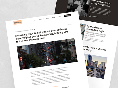 Productivity Blog 📑 article blog design landing productivity typography ui ui ux ux website