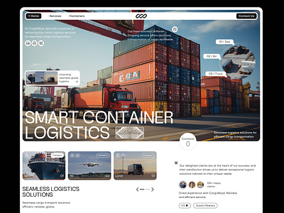 Smart Logistics Landing Page cargo carry container courier delivery freight interface logistics logistics website modern design package port shipment startup transport transporting truck ui ux web webdesign