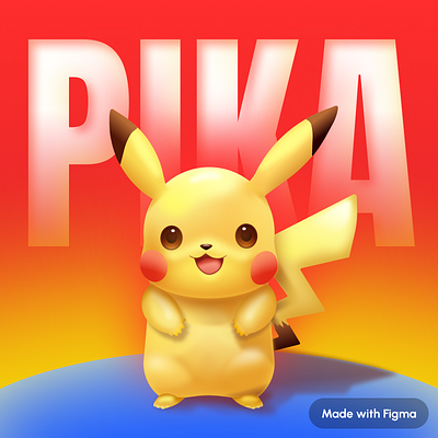 Pikachu on Figma 3d figma illustration uiux