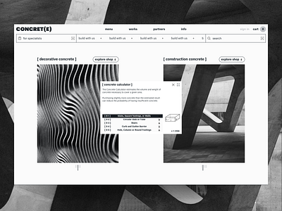 Concrete Store Website 🏗 branding building design graphic design landing logo online shop store typography ui ui ux ux website