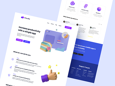 Productivity App Website📱 app branding design illustration landing mobile productivity typography ui ui ux ux website