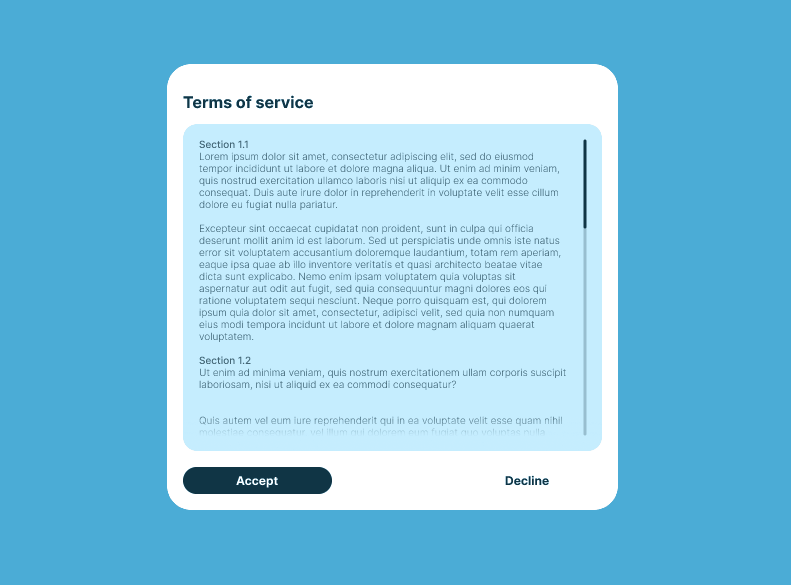 089 Terms of Service 089 089termsofservice 89 adobe adobe xd animation app design challenge daily ui dailyui dailyui089 dailyui89 design figma flat design graphic design material design terms of service tos ui