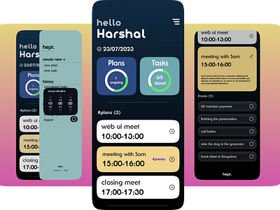 Daily Planner App app graphic design planner schedule task app ui