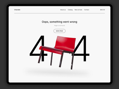 Page 404 - Online furniture store 404 design desktop furniture page404 ui ux website