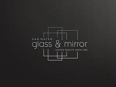 SM glass & mirror graphic design logo typography vector