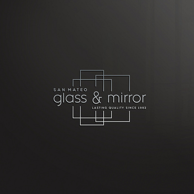 SM glass & mirror graphic design logo typography vector