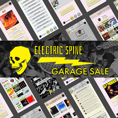 Electric Spine Garage Sale app branding design thinking figma graphic design logo logo design product design prototyping research ui user flows user research ux wireframing