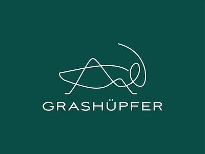 grasshopper animal illustration logo vector