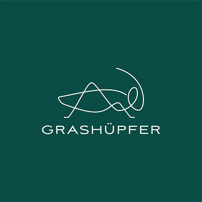 grasshopper animal illustration logo vector