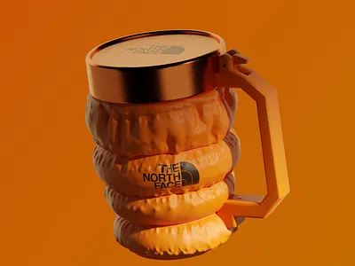 The North Face 3d animation blender illustration mug packaging thenorthface