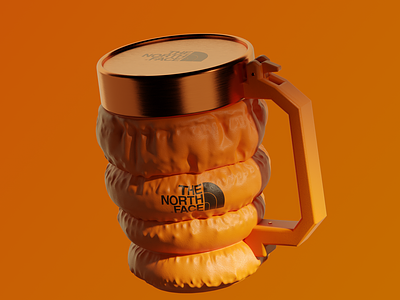 The North Face 3d animation blender illustration mug packaging thenorthface
