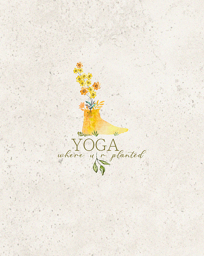 Yoga Where You Are Planted botanical logo brand identity brand illustration branding floral logo graphic design illustration watercolor wellness wellness logo yoga yoga logo
