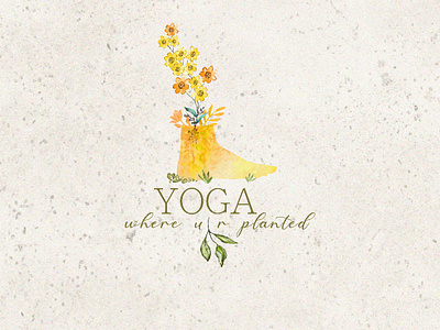 Yoga Where You Are Planted botanical logo brand identity brand illustration branding floral logo graphic design illustration watercolor wellness wellness logo yoga yoga logo