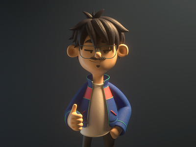 Asian guy 3d aesthetic asian c4d character design fashion friendly illustration people render vago3d