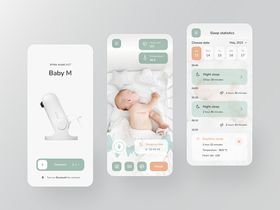 Baby Monitor App app baby monitor design ui ux