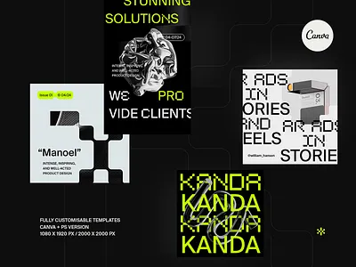 Arco Canva/Ps Social Media Templates branding canva canva templates social media templtes trend fonts typography templates william hansen