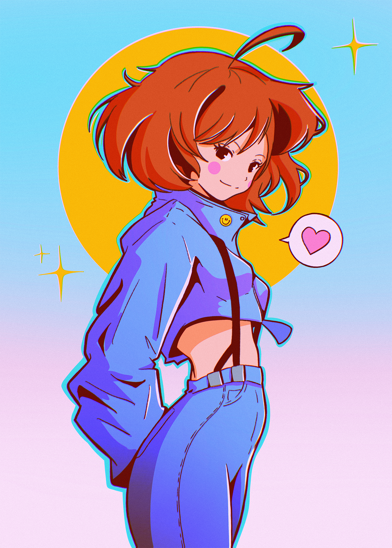 Jean abstract anime illustration poster texture