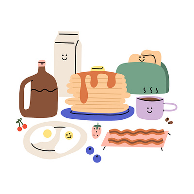 Breakfast Friends design graphic design illustration